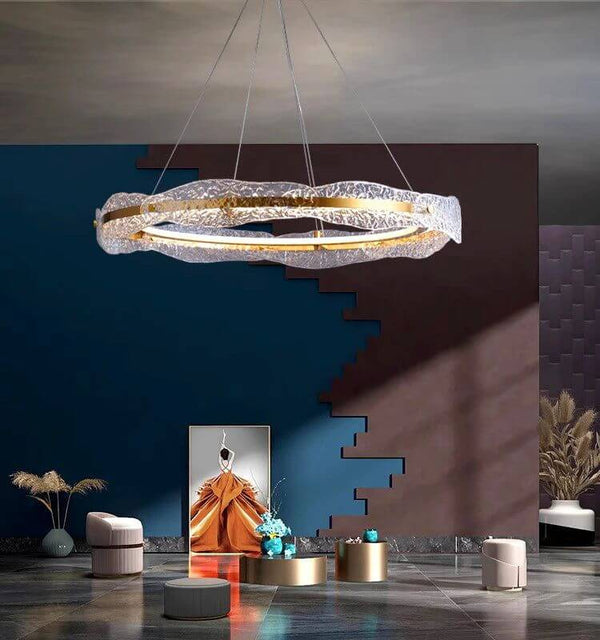 Acrylic Glass Rings Bezel Chandelier Lighting-Ceiling Chandelier