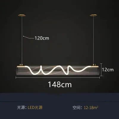 Acrylic Long Tube LED Pendant Island Light-Kitchen Island