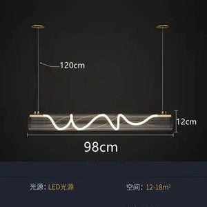 Acrylic Long Tube LED Pendant Island Light-Kitchen Island