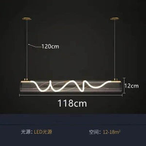 Acrylic Long Tube LED Pendant Island Light-Kitchen Island