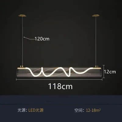 Acrylic Long Tube LED Pendant Island Light-Kitchen Island