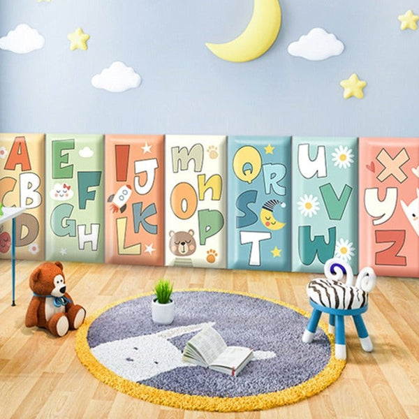 Adorable Alphabet Kids Wall Padded Safety Cushions-Anti Collision Padded Wall Stickers