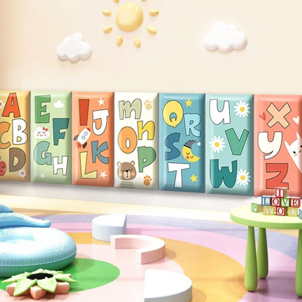 Adorable Alphabet Kids Wall Padded Safety Cushions-Anti Collision Padded Wall Stickers