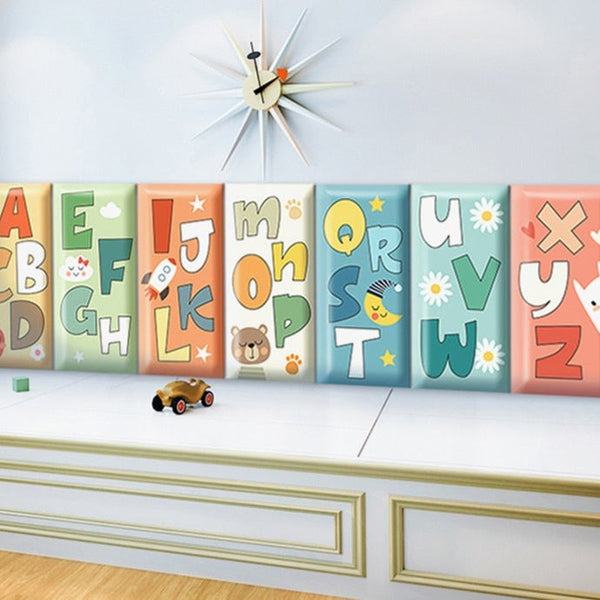 Adorable Alphabet Kids Wall Padded Safety Cushions-Anti Collision Padded Wall Stickers