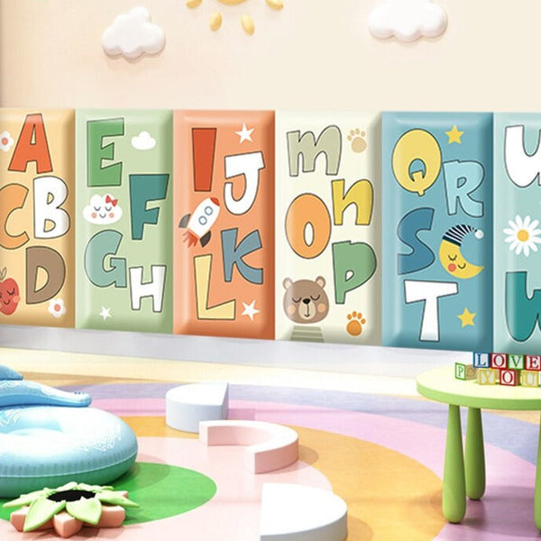 Adorable Alphabet Kids Wall Padded Safety Cushions-Anti Collision Padded Wall Stickers