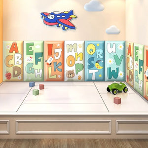 Adorable Alphabet Kids Wall Padded Safety Cushions-Anti Collision Padded Wall Stickers