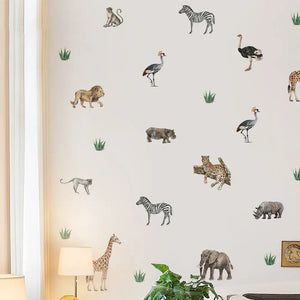 African Animal Wall Stickers for Kids Rooms and Home Decor-