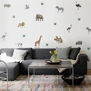 African Animal Wall Stickers for Kids Rooms and Home Decor-