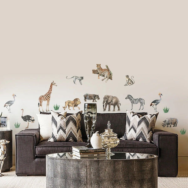 African Animal Wall Stickers for Kids Rooms and Home Decor-