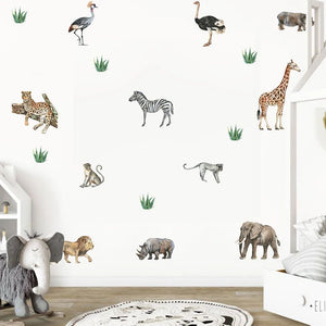 African Animal Wall Stickers for Kids Rooms and Home Decor-