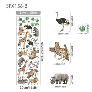 African Animal Wall Stickers for Kids Rooms and Home Decor-