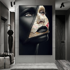 Afro Girl Model Canvas Wall Art-Wall Posters