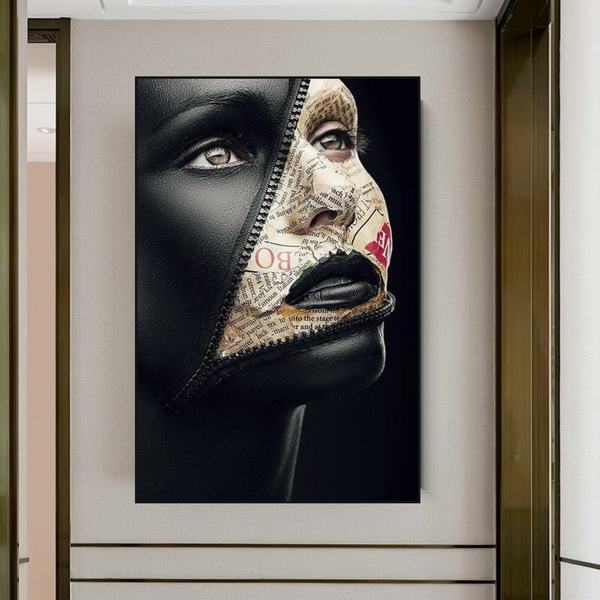 Afro Girl Model Canvas Wall Art-Wall Posters