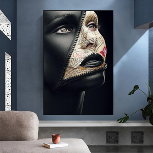 Afro Girl Model Canvas Wall Art-Wall Posters