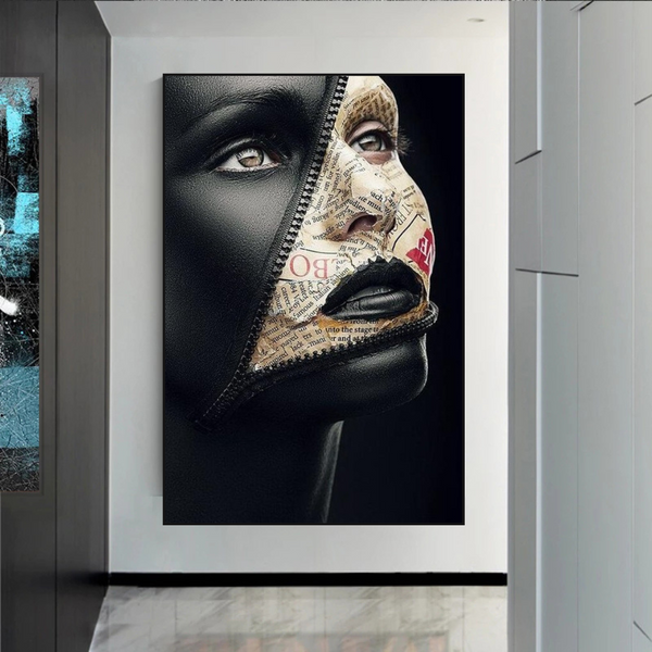 Afro Girl Model Canvas Wall Art-Wall Posters