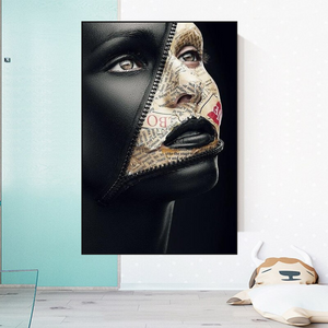 Afro Girl Model Canvas Wall Art-Wall Posters