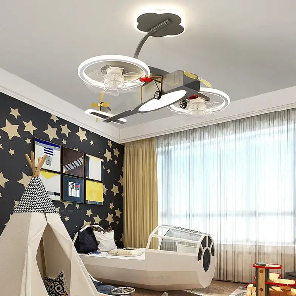 Airplane Fan Light for Kids Bedroom-Kids Room Nursery Lighting