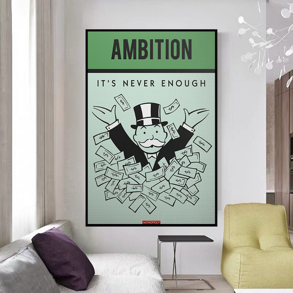 Alec Monopoly Ambition Monopoly Canvas Wall Art-Wall Posters