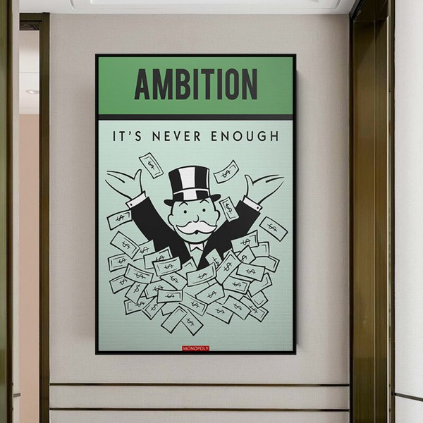 Alec Monopoly Ambition Monopoly Canvas Wall Art-Wall Posters