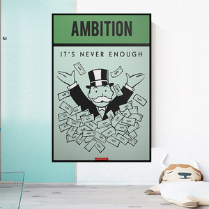 Alec Monopoly Ambition Monopoly Canvas Wall Art-Wall Posters