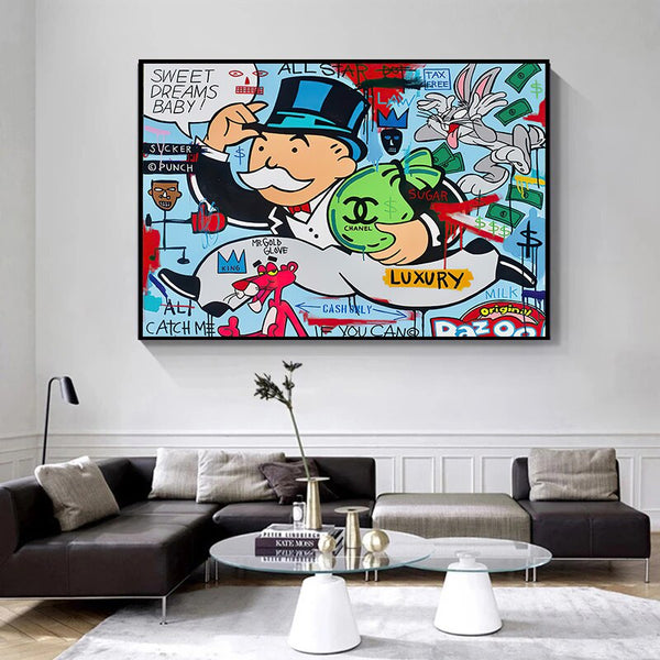 Alec Monopoly Art - All Stars Chanel Canvas Wall Art-Wall Posters