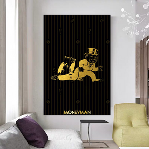 Alec Monopoly Art: Gold Money Man Millionaire Canvas Print-Wall Posters
