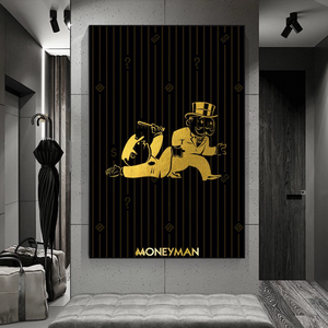 Alec Monopoly Art: Gold Money Man Millionaire Canvas Print-Wall Posters