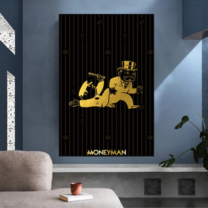 Alec Monopoly Art: Gold Money Man Millionaire Canvas Print-Wall Posters