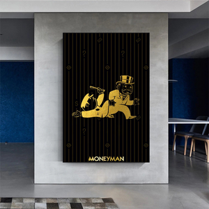 Alec Monopoly Art: Gold Money Man Millionaire Canvas Print-Wall Posters