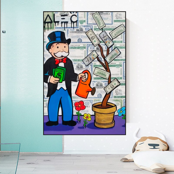 Alec Monopoly Art: Money Grows Graffiti Canvas Print-Wall Posters
