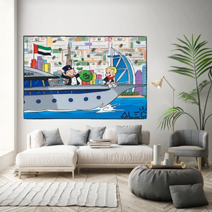 Alec Monopoly Art: Richie Rich Cruising Canvas Wall Art-Wall Posters