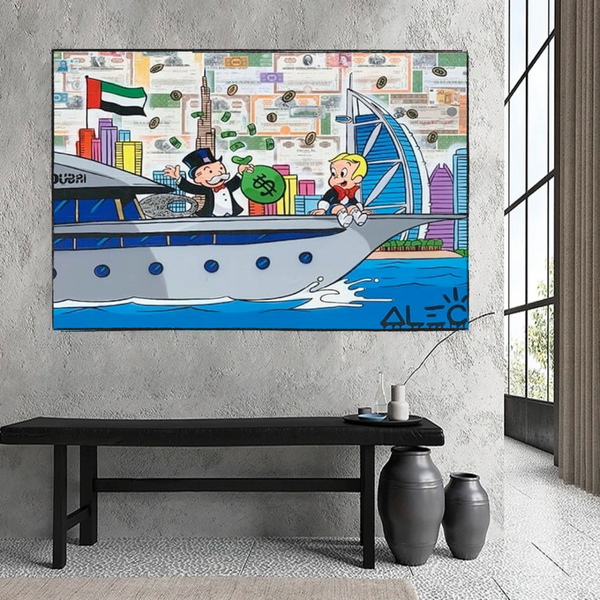 Alec Monopoly Art: Richie Rich Cruising Canvas Wall Art-Wall Posters