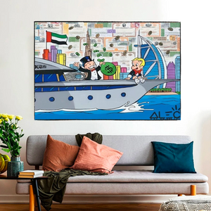 Alec Monopoly Art: Richie Rich Cruising Canvas Wall Art-Wall Posters