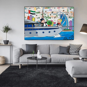 Alec Monopoly Art: Richie Rich Cruising Canvas Wall Art-Wall Posters