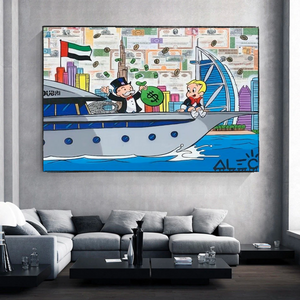 Alec Monopoly Art: Richie Rich Cruising Canvas Wall Art-Wall Posters