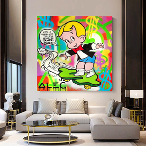Alec Monopoly Art - Richie Rich Money Skating-Wall Posters
