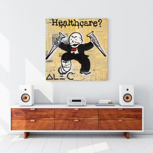 Alec Monopoly Art in Healthcare Medical Newspaper-