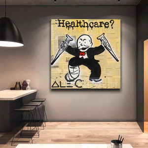 Alec Monopoly Art in Healthcare Medical Newspaper-