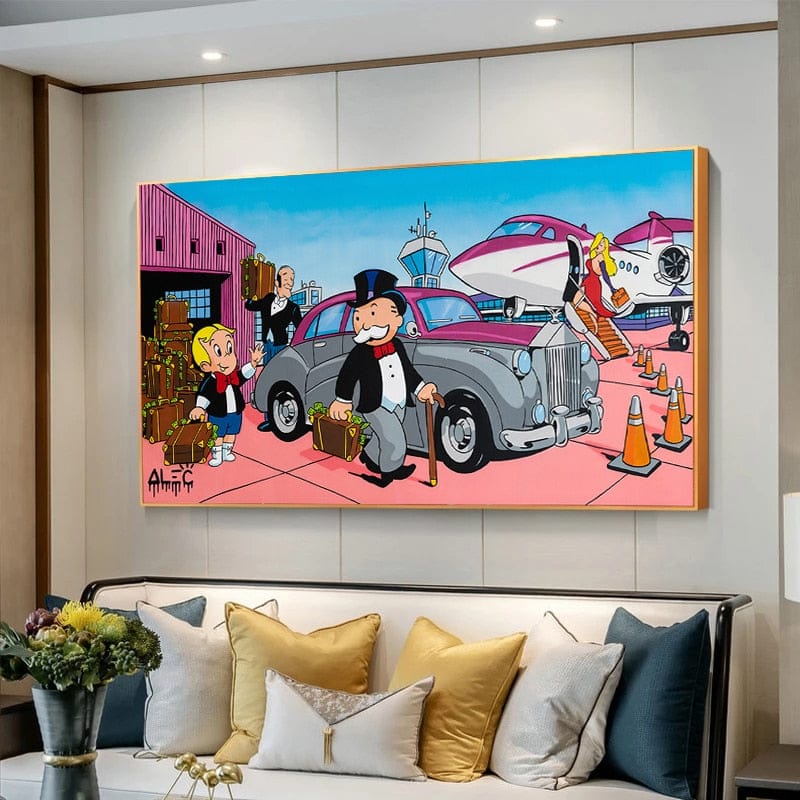 Alec Monopoly Canvas Wall Art: Richie at Airport-Wall Posters