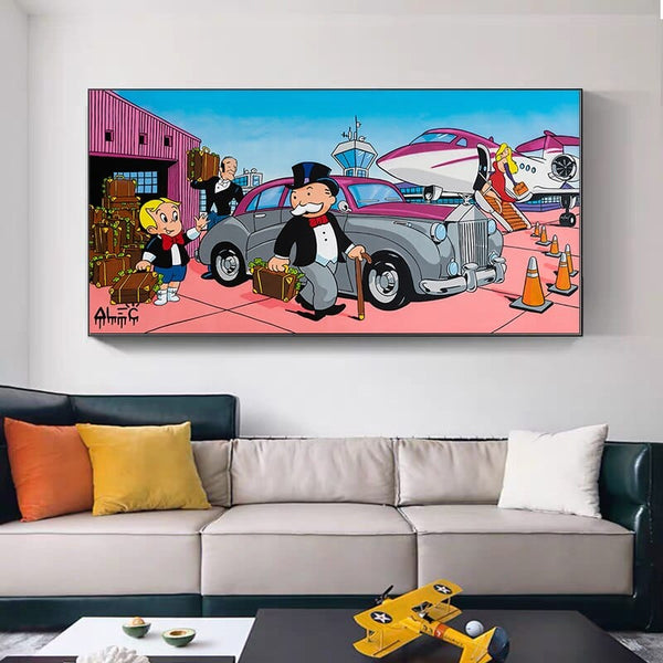 Alec Monopoly Canvas Wall Art: Richie at Airport-Wall Posters