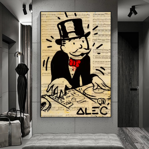 Alec Monopoly DJ Icon Art Canvas Print - Money Man Series-Wall Posters