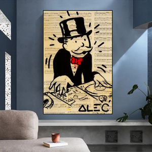 Alec Monopoly DJ Icon Art Canvas Print - Money Man Series-Wall Posters