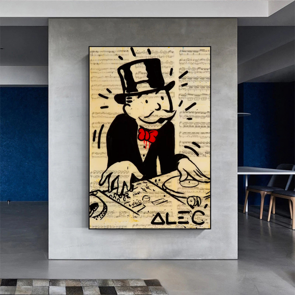 Alec Monopoly DJ Icon Art Canvas Print - Money Man Series-Wall Posters
