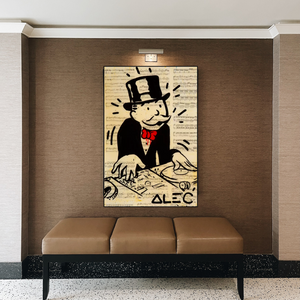 Alec Monopoly DJ Icon Art Canvas Print - Money Man Series-Wall Posters