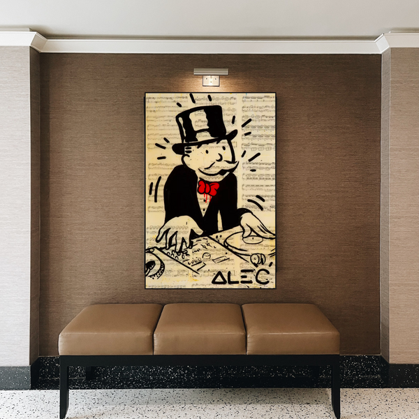 Alec Monopoly DJ Icon Art Canvas Print - Money Man Series-Wall Posters