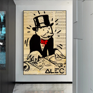 Alec Monopoly DJ Icon Art Canvas Print - Money Man Series-Wall Posters