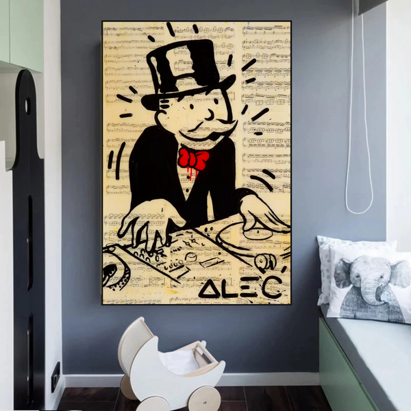 Alec Monopoly DJ Icon Art Canvas Print - Money Man Series-Wall Posters