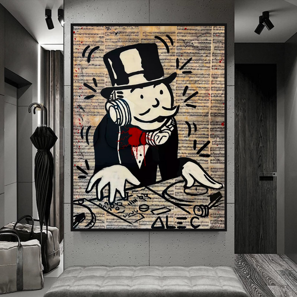 Alec Monopoly DJ Money Man Canvas Print - Limited Edition.-Wall Posters