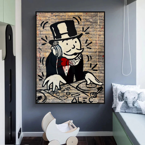 Alec Monopoly DJ Money Man Canvas Print - Limited Edition.-Wall Posters