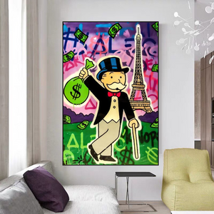 Alec Monopoly Eiffel Tower Canvas Print-Wall Posters
